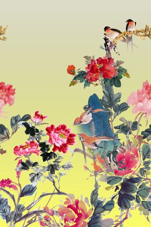 牡丹花印花花型图片
