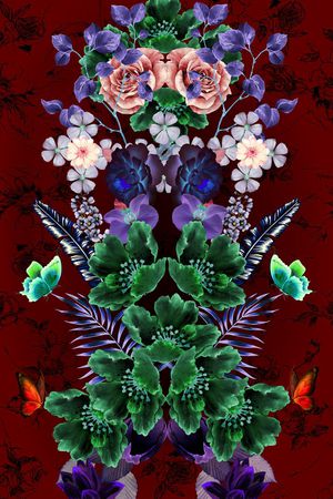 热带植物印花花型图片