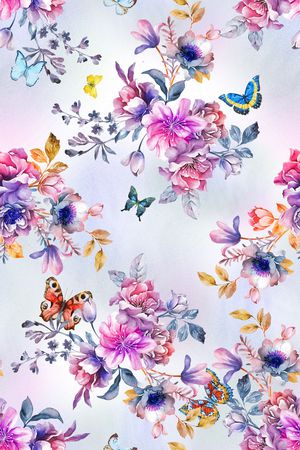 蝴蝶印花花型图片