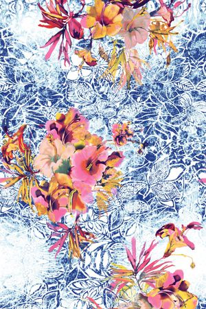 数码花印花花型图片