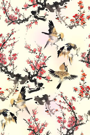 国画印花花型图片