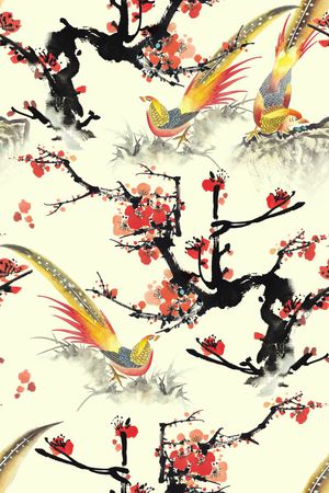 中国风印花花型图片