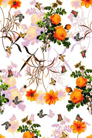 花鸟印花花型图片