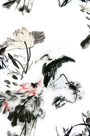 国画绘画印花花型图片
