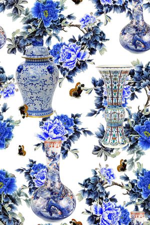 中国风格印花花型图片