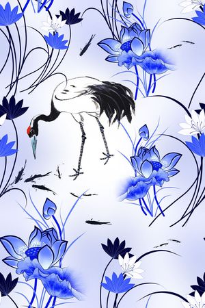 青花瓷印花花型图片