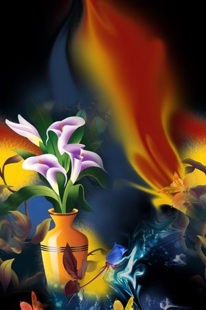 梦幻炫丽印花花型图片