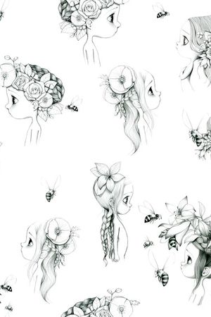 小女孩印花花型图片