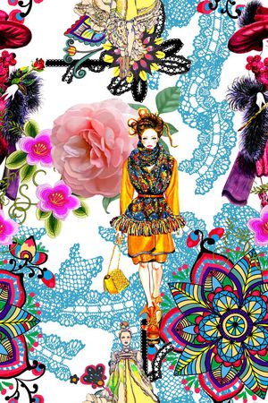 抽象印花花型图片