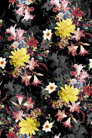 百合印花花型图片