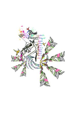 女装手绘时尚素材胸花印花花型图片