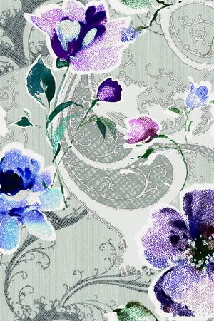手绘印花花型图片