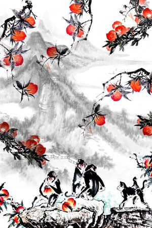 国画印花花型图片