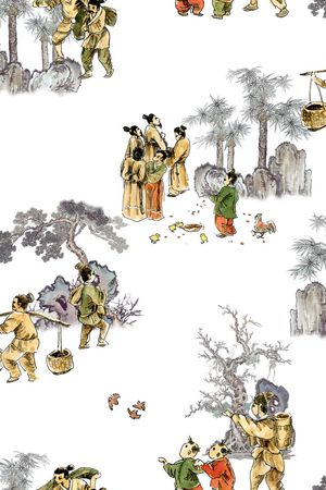 国画写意印花花型图片