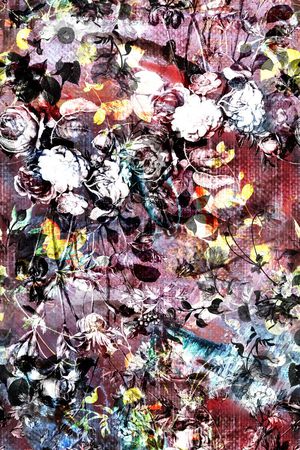 抽象 油画 花卉印花花型图片