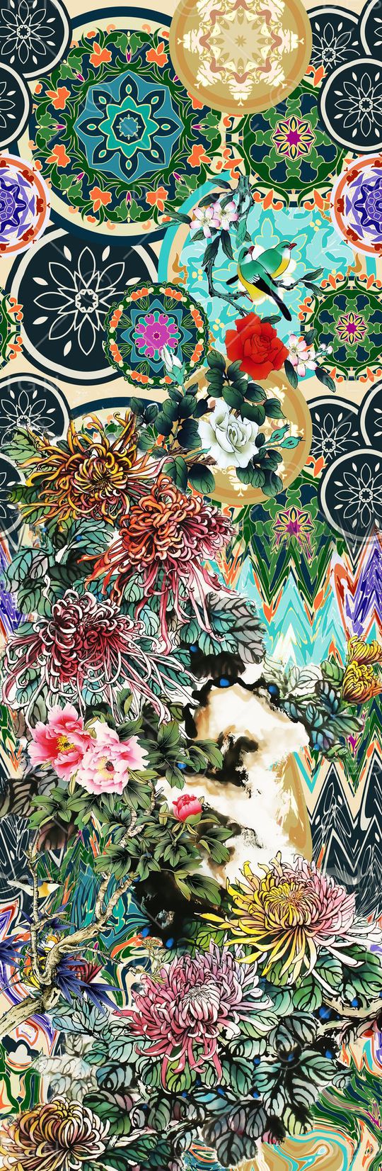 复古印花花型图片