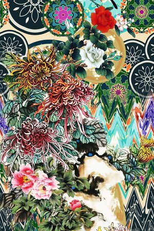 复古印花花型图片