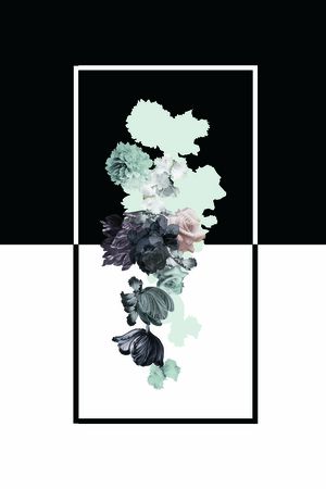 黑白印花花型图片
