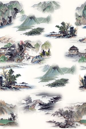 国画绘画印花花型图片