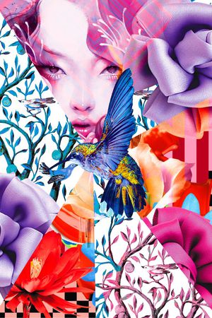 抽象印花花型图片