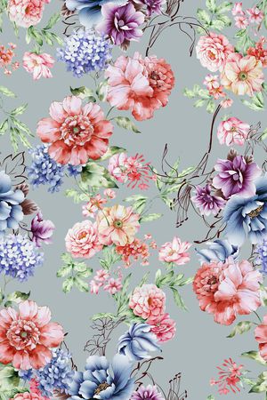 春夏花型印花花型图片
