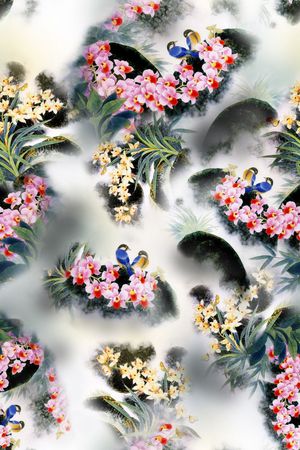 中国风印花花型图片