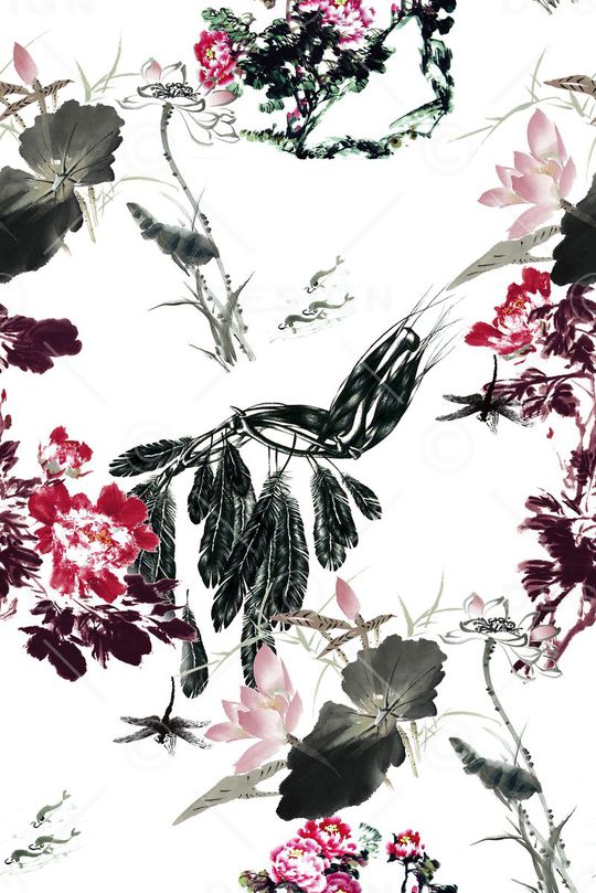 中国风印花花型图片