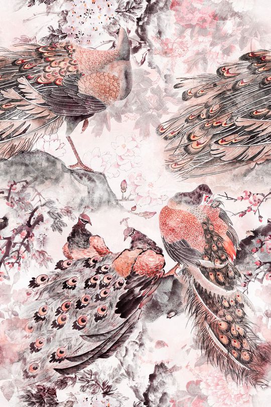 复古肌理印花花型图片