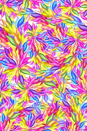 满幅多彩花型印花花型图片