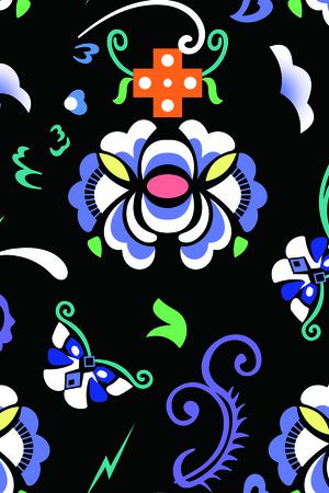 抽象花卉印花花型图片