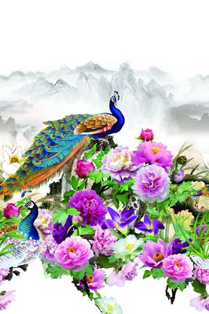 中国风印花花型图片