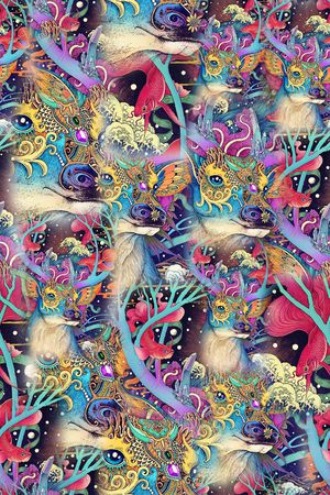 插画印花花型图片