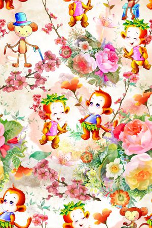卡通插画印花花型图片