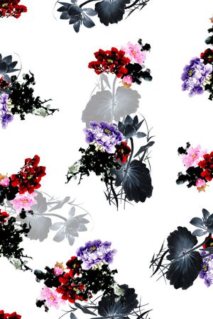 中国风印花花型图片