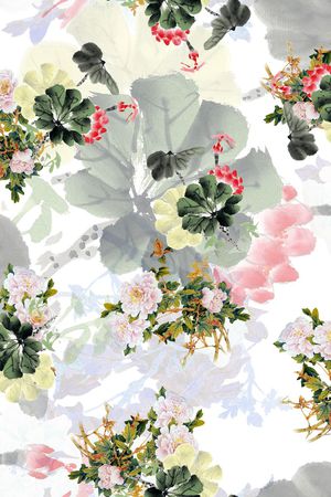 中国风印花花型图片