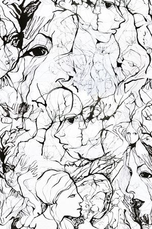 抽象插画印花花型图片
