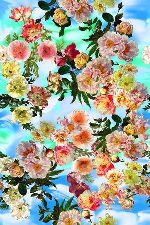 玫瑰印花花型图片