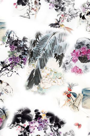 中国风印花花型图片