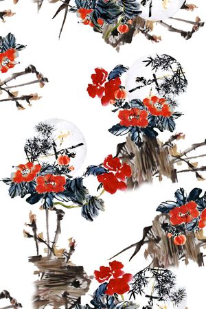中国风印花花型图片