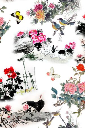 中国风印花花型图片
