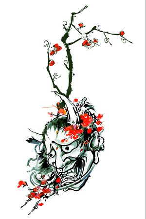 面具 梅花印花花型图片