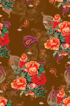 复古印花花型图片