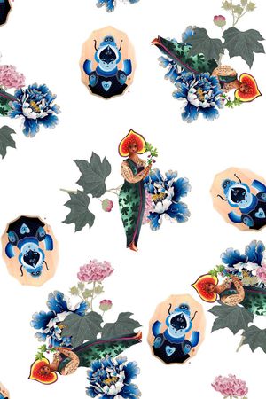 现代中国风印花花型图片
