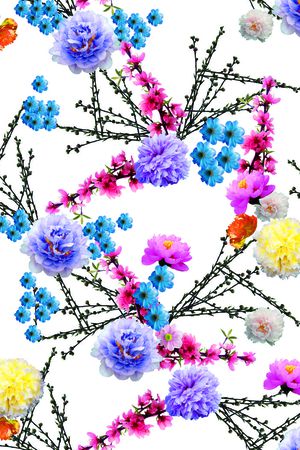 旗袍印花花型图片