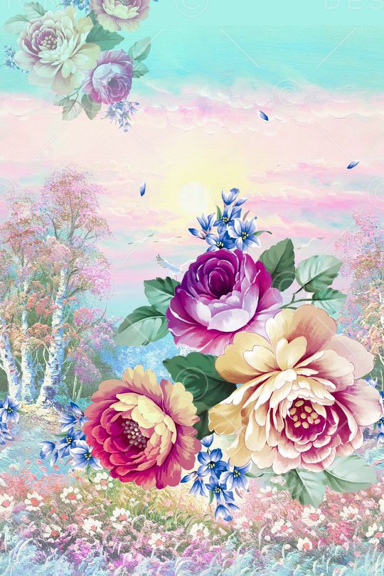 大花印花花型图片
