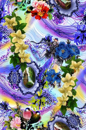 花鸟印花花型图片