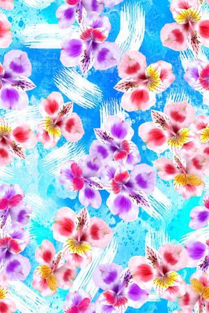 笔刷纹印花花型图片