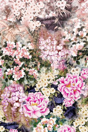 牡丹印花花型图片