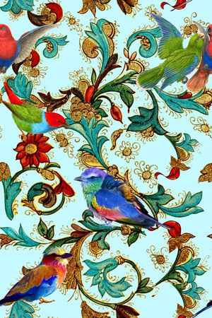 小鸟印花花型图片