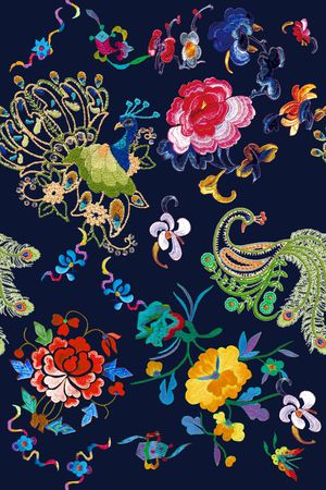 刺绣印花花型图片